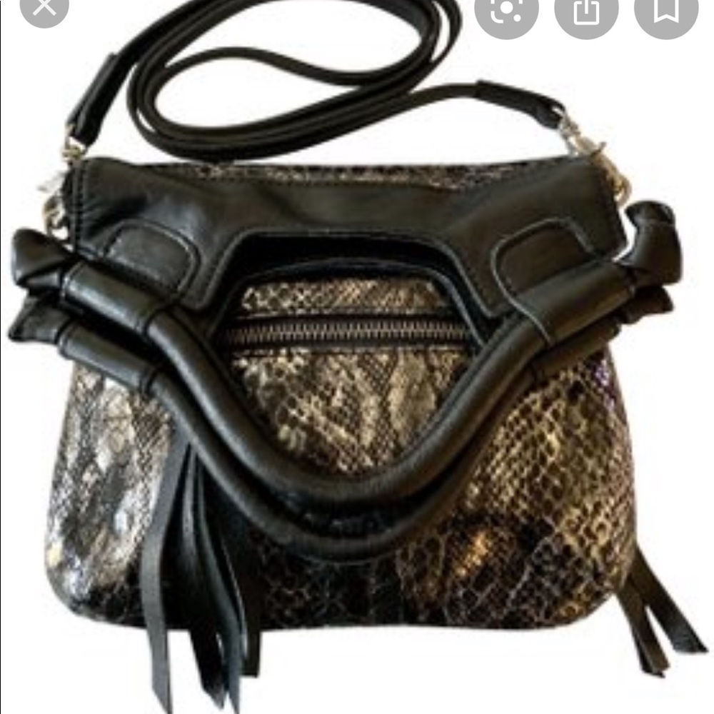 Foley and Corinna Metallic Snakeskin Crossbody